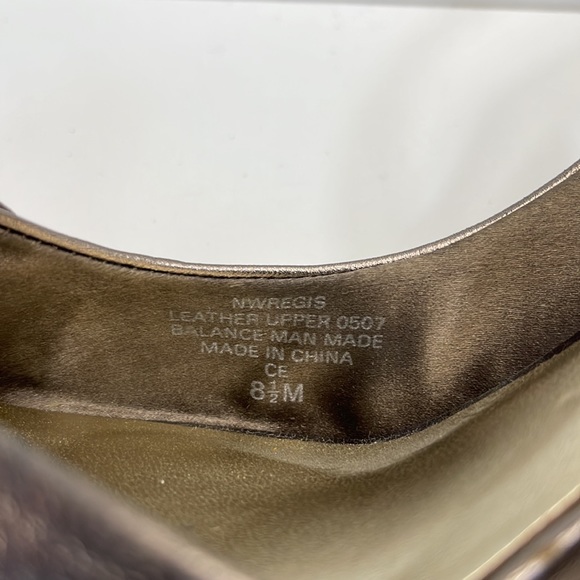 Nine West Pewter Peep toe Sling back leather shoes 8.5 - Picture 10 of 11